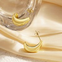 1 Pair Simple Style Classic Style Solid Color Plating 304 Stainless Steel 18K Gold Plated Ear Studs main image 4