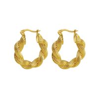 1 Pair Simple Style Commute Twist Plating 304 Stainless Steel 18K Gold Plated Earrings main image 6