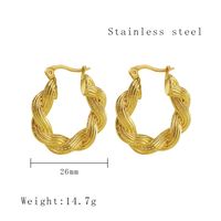 1 Pair Simple Style Commute Twist Plating 304 Stainless Steel 18K Gold Plated Earrings sku image 2