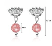 1 Pair Lady Geometric Plating Crystal White Gold Plated Drop Earrings main image 2