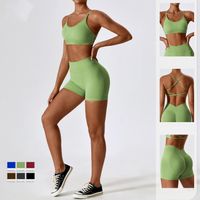 Casual Classic Style Solid Color Nylon U Neck Tracksuit Vest Shorts main image 1