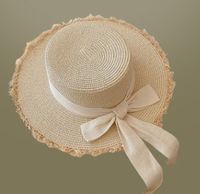 Women's Simple Style Solid Color Flat Eaves Straw Hat sku image 11