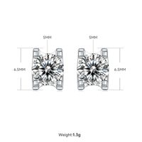 Simple Style Shiny Square Sterling Silver Gra Plating Inlay Moissanite Earrings Necklace sku image 1