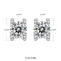 Simple Style Shiny Square Sterling Silver Gra Plating Inlay Moissanite Earrings Necklace sku image 3