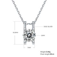 Simple Style Shiny Square Sterling Silver Gra Plating Inlay Moissanite Earrings Necklace sku image 4