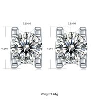 Simple Style Shiny Square Sterling Silver Gra Plating Inlay Moissanite Earrings Necklace sku image 5
