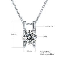 Simple Style Shiny Square Sterling Silver Gra Plating Inlay Moissanite Earrings Necklace sku image 6