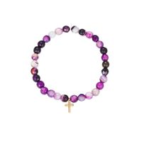 Casual Simple Style Classic Style Cross Stainless Steel Beaded Titanium Steel Plating Inlay Zircon Gold Plated Women's Bracelets main image 4
