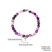 Casual Simple Style Classic Style Cross Stainless Steel Beaded Titanium Steel Plating Inlay Zircon Gold Plated Women's Bracelets main image 2