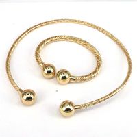 Streetwear Round Copper Plating 18k Gold Plated Bracelets Necklace main image 6