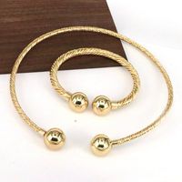 Streetwear Round Copper Plating 18k Gold Plated Bracelets Necklace main image 7