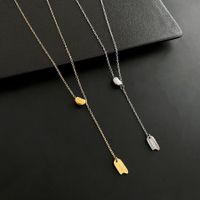 Simple Style Solid Color Stainless Steel Titanium Steel Plating 18k Gold Plated Silver Plated Pendant Necklace main image 4