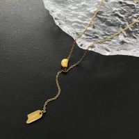 Simple Style Solid Color Stainless Steel Titanium Steel Plating 18k Gold Plated Silver Plated Pendant Necklace sku image 2