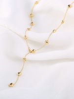 Simple Style Round Stainless Steel Pearl Inlay Zircon Necklace main image 10