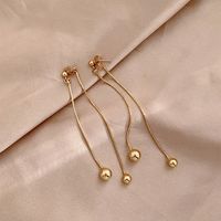 1 Pair Retro Simple Style Solid Color Plating Alloy Gold Plated Drop Earrings main image 3