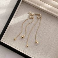 1 Pair Retro Simple Style Solid Color Plating Alloy Gold Plated Drop Earrings sku image 2