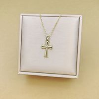 Classic Style Cross Stainless Steel Inlay Rhinestones Pendant Necklace main image 7