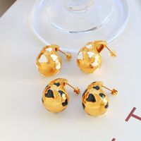 1 Pair Ig Style Exaggerated Water Droplets Heart Shape Epoxy Titanium Steel 18k Gold Plated Ear Studs main image 5