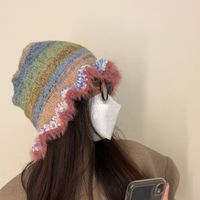 Women's Retro Bohemian Color Block Crochet Lace Wide Eaves Bucket Hat main image 7