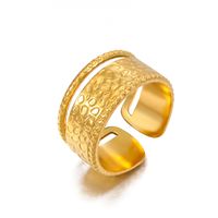 Vintage Style Geometric Stainless Steel Plating Open Rings main image 4