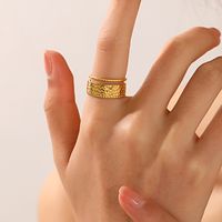 Vintage Style Geometric Stainless Steel Plating Open Rings main image 3