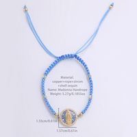 Retro Portrait Rope Copper Knitting Plating Inlay Shell Zircon 18k Gold Plated Women's Drawstring Bracelets main image 2