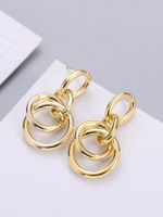 1 Pair Ig Style Circle Plating Alloy Drop Earrings main image 3