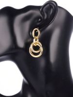 1 Paire Style Ig Cercle Placage Alliage Boucles D'oreilles main image 1