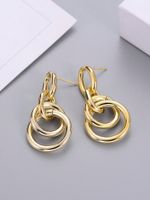 1 Pair Ig Style Circle Plating Alloy Drop Earrings main image 4