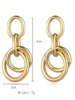 1 Pair Ig Style Circle Plating Alloy Drop Earrings main image 2