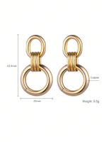 1 Paire Style Ig Cercle Placage Alliage Boucles D'oreilles sku image 1