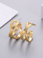 1 Pair Elegant Simple Style C Shape Geometric Plating Inlay Alloy Artificial Pearls Ear Studs main image 6