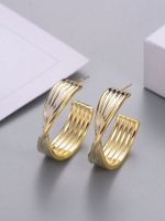 1 Pair Elegant Simple Style C Shape Geometric Plating Inlay Alloy Artificial Pearls Ear Studs main image 9