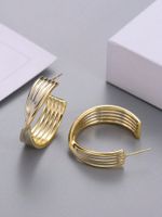 1 Pair Elegant Simple Style C Shape Geometric Plating Inlay Alloy Artificial Pearls Ear Studs main image 8