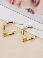 1 Pair Elegant Simple Style C Shape Geometric Plating Inlay Alloy Artificial Pearls Ear Studs main image 10