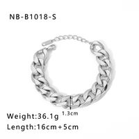 Hip-Hop Punk Classic Style Solid Color Stainless Steel 18K Gold Plated Bracelets In Bulk sku image 5