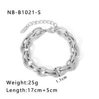 Hip-Hop Punk Classic Style Solid Color Stainless Steel 18K Gold Plated Bracelets In Bulk sku image 8