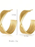 1 Pair Elegant Simple Style C Shape Geometric Plating Inlay Alloy Artificial Pearls Ear Studs sku image 4