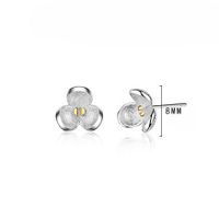 1 Pair Sweet Flower Plating Copper Silver Plated Ear Studs main image 2
