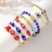 Retro Ethnic Style Devil's Eye Alloy Resin Beaded Plating Women's Bracelets main image 1