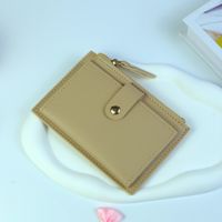 Women's Solid Color Pvc Buckle Card Holders sku image 8