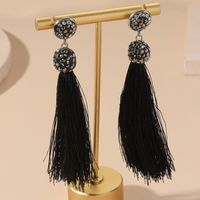 1 Pair Simple Style Classic Style Solid Color Inlay Alloy Rhinestones Drop Earrings main image 1
