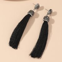 1 Pair Simple Style Classic Style Solid Color Inlay Alloy Rhinestones Drop Earrings main image 3