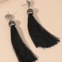 1 Pair Simple Style Classic Style Solid Color Inlay Alloy Rhinestones Drop Earrings main image 4