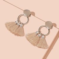 1 Pair Retro Solid Color Plating Alloy Gold Plated Drop Earrings main image 1