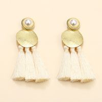 1 Pair Retro Solid Color Plating Alloy Gold Plated Drop Earrings main image 5