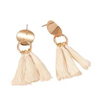 1 Pair Retro Solid Color Plating Alloy Gold Plated Drop Earrings main image 6