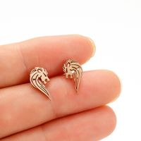 1 Pair Simple Style Lion Polishing Plating Stainless Steel 18k Gold Plated Ear Studs sku image 2
