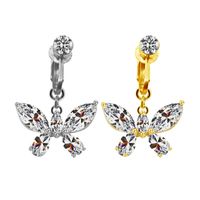 Casual Retro Simple Style Animal Starry Sky Moon Stainless Steel Alloy Copper White Gold Plated Gold Plated Rhinestones Belly Ring In Bulk main image 10