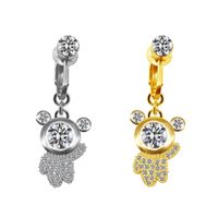Casual Retro Simple Style Animal Starry Sky Moon Stainless Steel Alloy Copper White Gold Plated Gold Plated Rhinestones Belly Ring In Bulk main image 13
